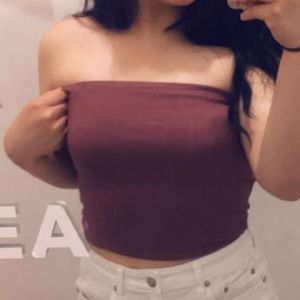 Mauve ribbed tuve top